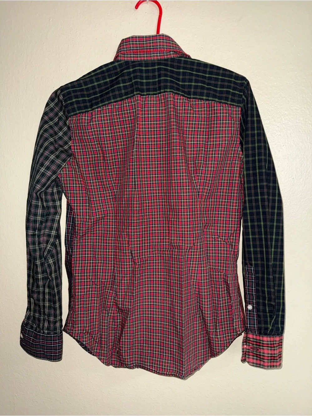 Boys Ralph Lauren Men’s Mixed Plaid Button-Down Shirt - Red, Black, Green
